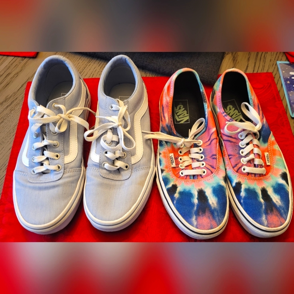 2 pair womens Van's shoes size 9